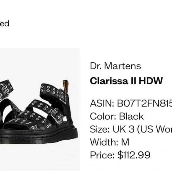 Dr. Martens Black Clarissa Sandals - Picture 3 of 3
